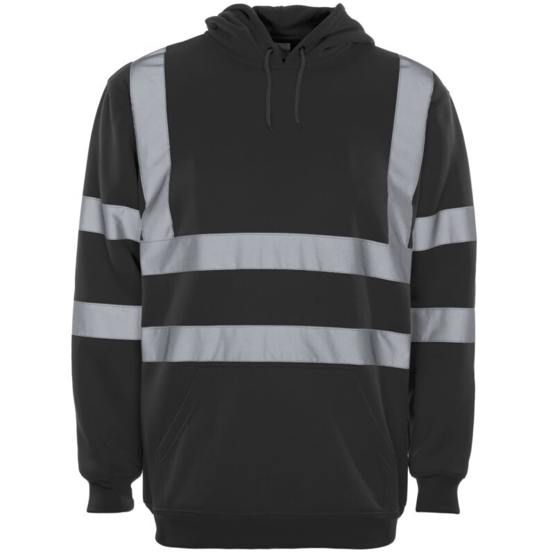 Supertouch Hi Vis Black Hooded Sweatshirt
