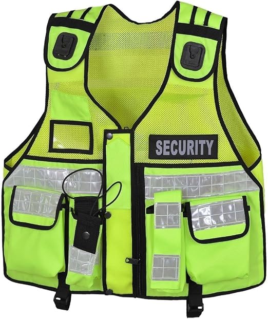 High Visibility Security Vest with Reflective Stripes - One size
