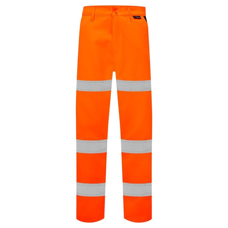 Supertouch Hi Vis Orange 3 Band Polycotton Trousers