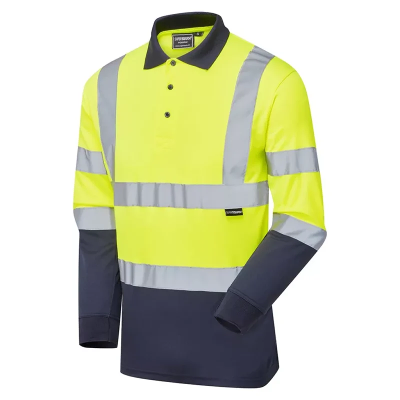 Hi-Vis 2 Tone Yellow Long Sleeve Polo Shirt